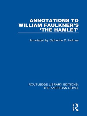 cover image of Annotations to William Faulkner's 'The Hamlet'